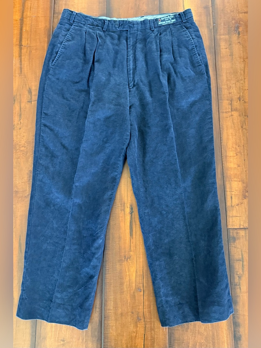 Men's Black Pleated Linen Dress Pants